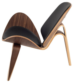 Artemis Occasional Chair - Black with Walnut Frame