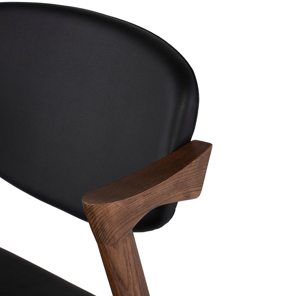 Kalli Dining Chair - Black with Walnut Stained Ash Frame