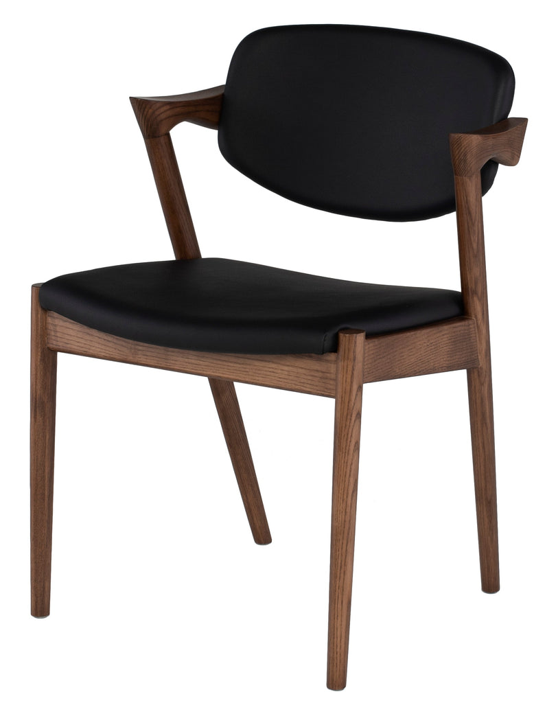 Kalli Dining Chair - Black with Walnut Stained Ash Frame