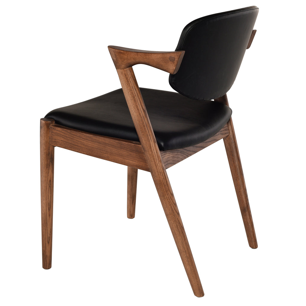 Kalli Dining Chair - Black with Walnut Stained Ash Frame