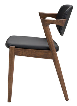 Kalli Dining Chair - Black with Walnut Stained Ash Frame