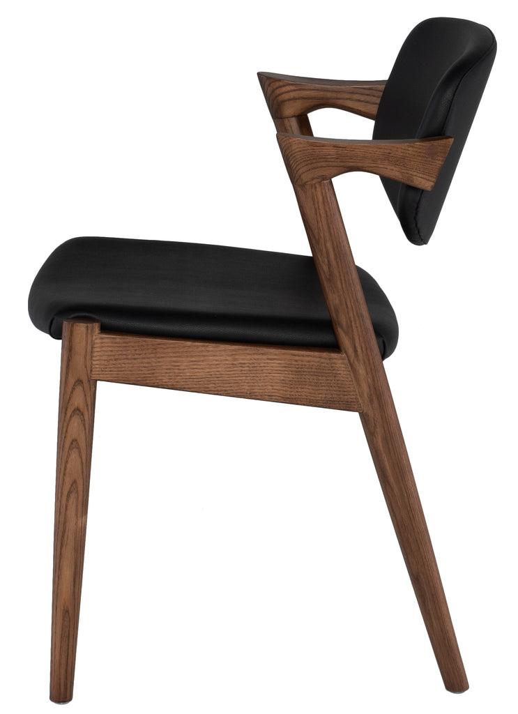 Kalli Dining Chair - Black with Walnut Stained Ash Frame