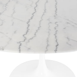 Cal Dining Table White Marble Top, 59"