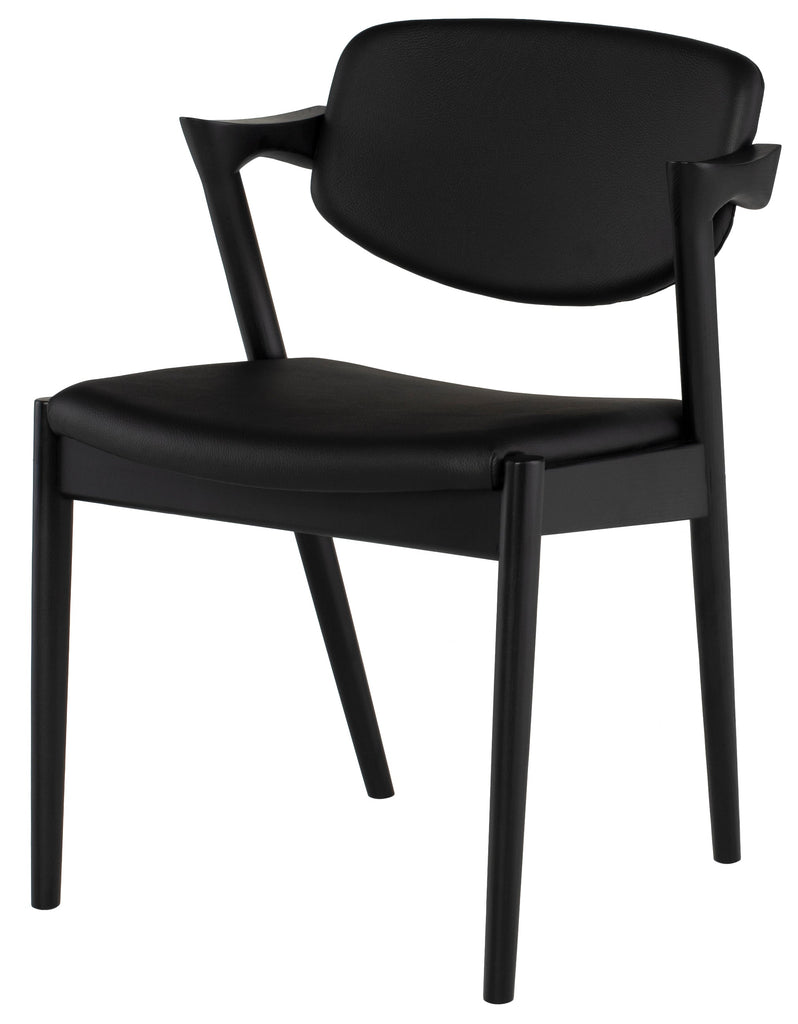 Kalli Dining Chair - Black with Black Ash Legs