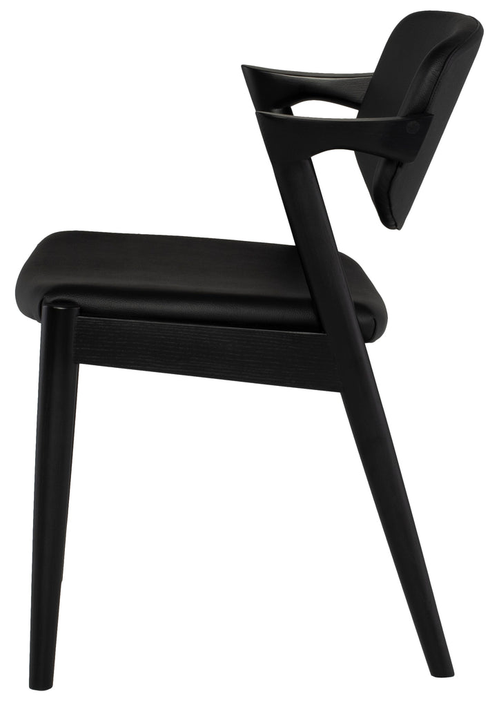 Kalli Dining Chair - Black with Black Ash Legs