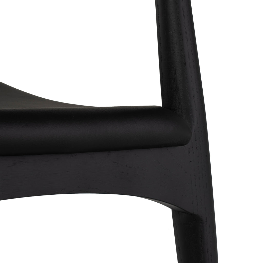 Saal Dining Chair - Black with Black Ash Legs