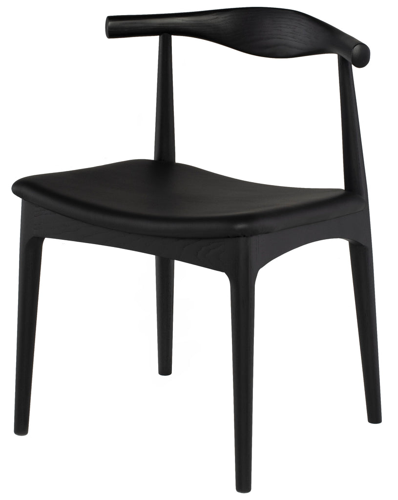 Saal Dining Chair - Black with Black Ash Legs