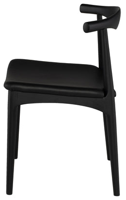 Saal Dining Chair - Black with Black Ash Legs