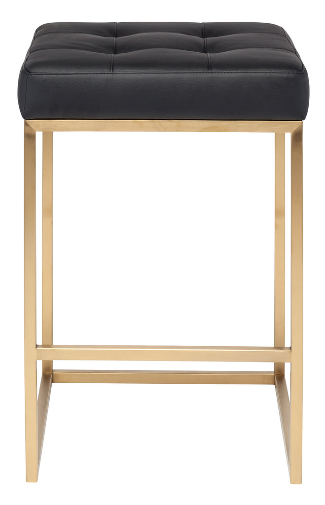 Chi Counter Stool - Black with Brushed Gold Frame