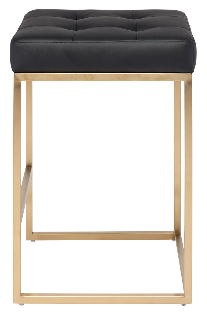 Chi Counter Stool - Black with Brushed Gold Frame