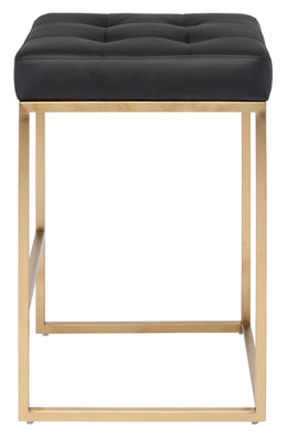 Chi Counter Stool - Black with Brushed Gold Frame