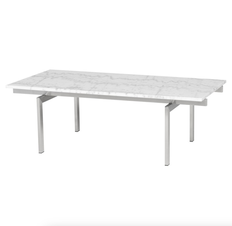 Louve Coffee Table - White, 48in