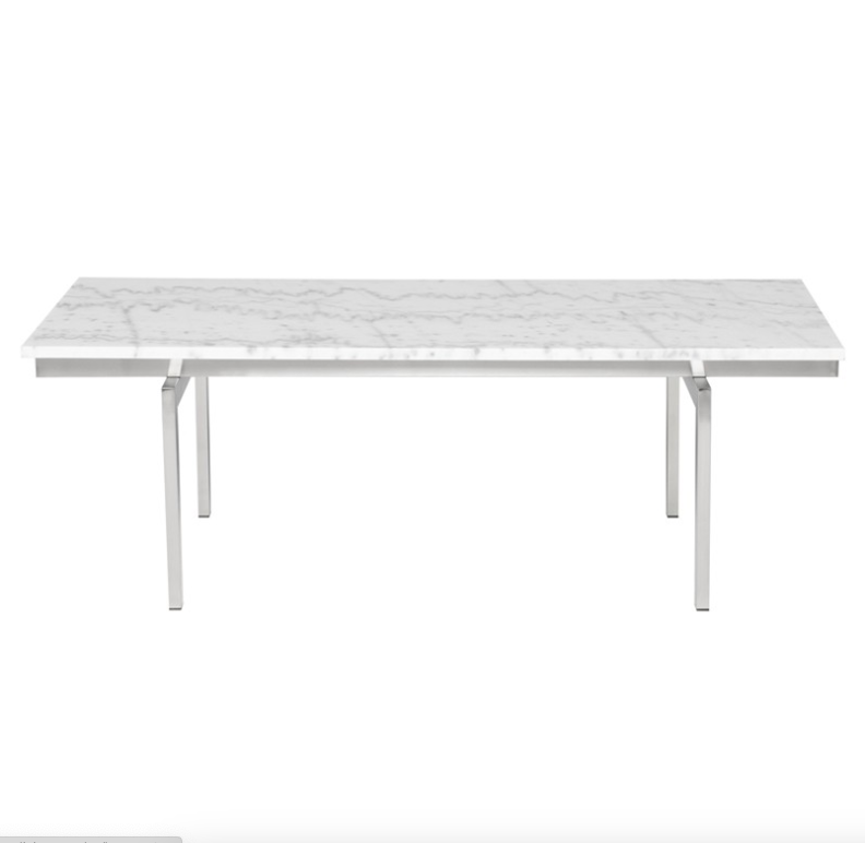 Louve Coffee Table - White, 48in