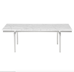 Louve Coffee Table - White, 48in