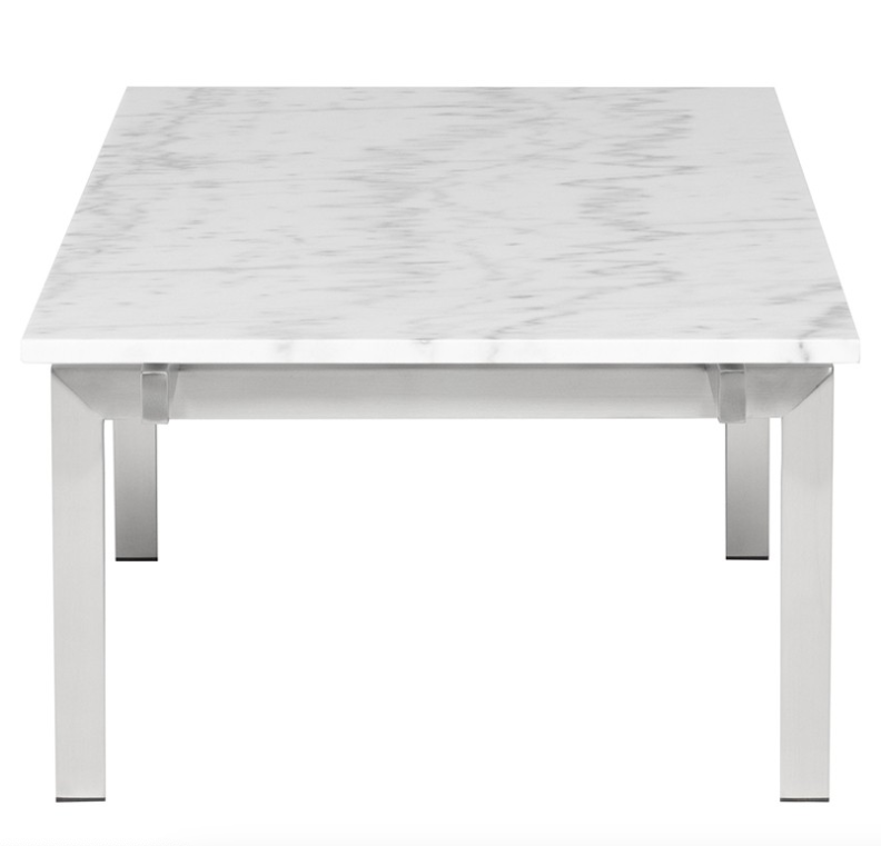 Louve Coffee Table - White, 48in