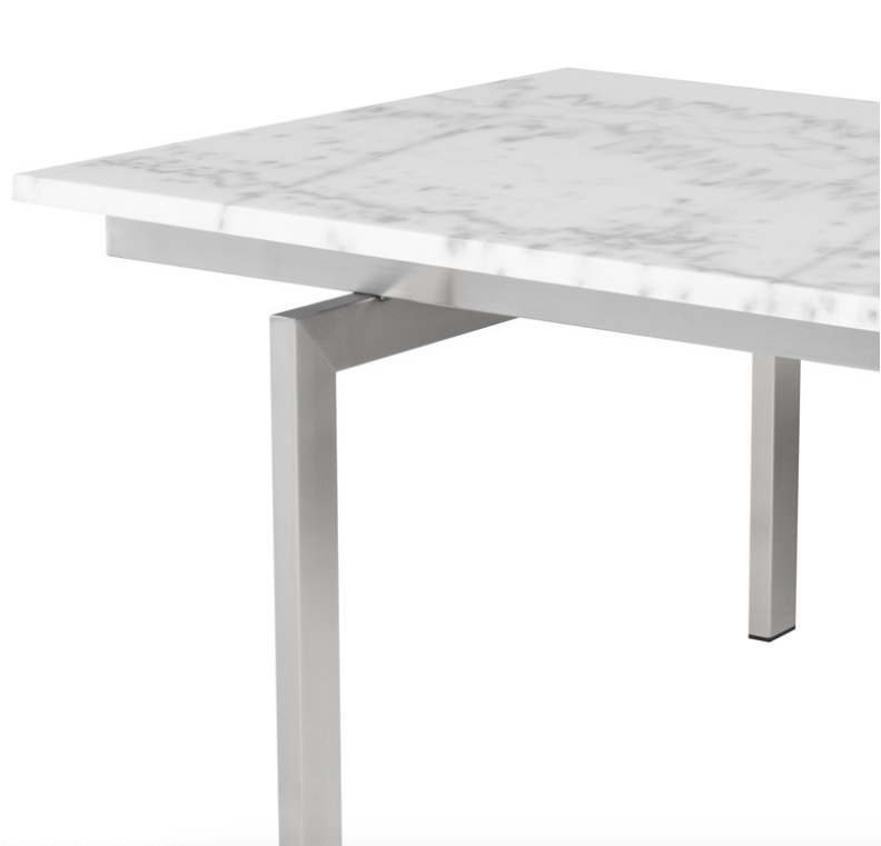 Louve Coffee Table - White, 48in