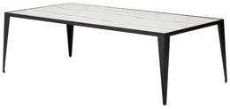 Mink Coffee Table - White with Matte Black Base