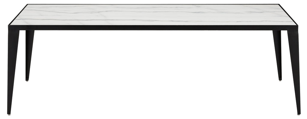 Mink Coffee Table - White with Matte Black Base