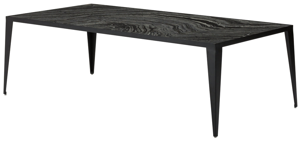 Mink Coffee Table - Black Wood Vein with Matte Black Base