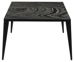 Mink Coffee Table - Black Wood Vein with Matte Black Base