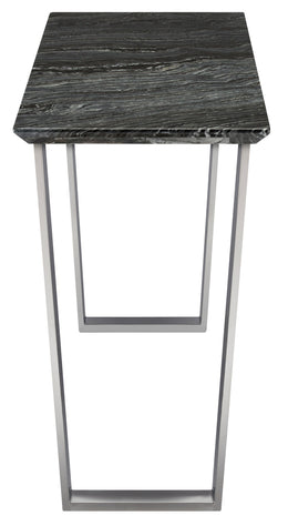 Catrine Console Table - Black Wood Vein with Polished Stainless Legs