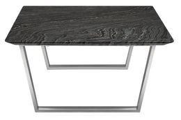 Catrine Coffee Table - Black Wood Vein with Polished Stainless Legs