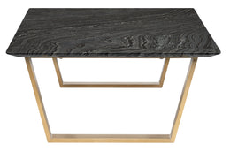 Catrine Coffee Table - Black Wood Vein with Brushed Gold Legs