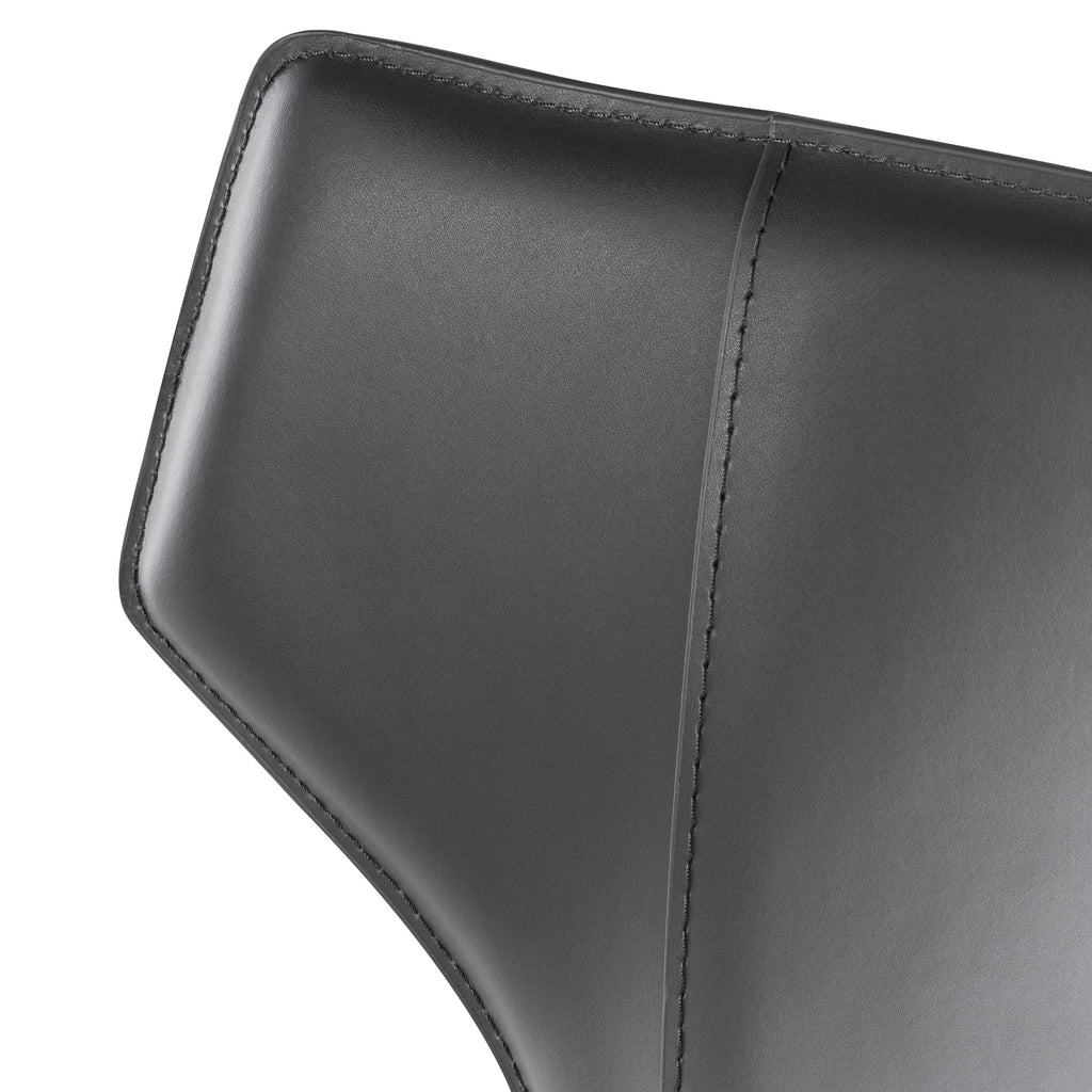 Wayne Dining Chair - Dark Grey with Dark Grey Leather Legs