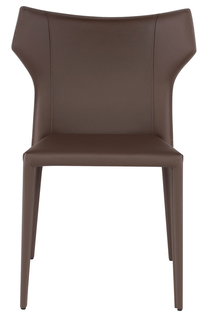 Wayne Dining Chair - Mink with Mink Leather Legs