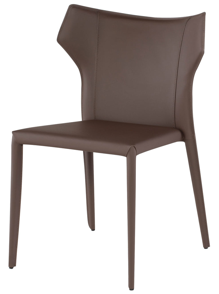 Wayne Dining Chair - Mink with Mink Leather Legs