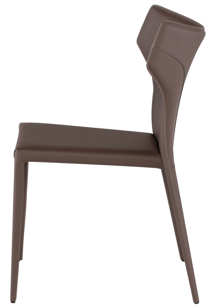 Wayne Dining Chair - Mink with Mink Leather Legs