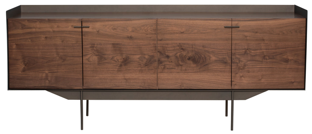 Egon Sideboard Cabinet - Walnut with Matte Bronze Base