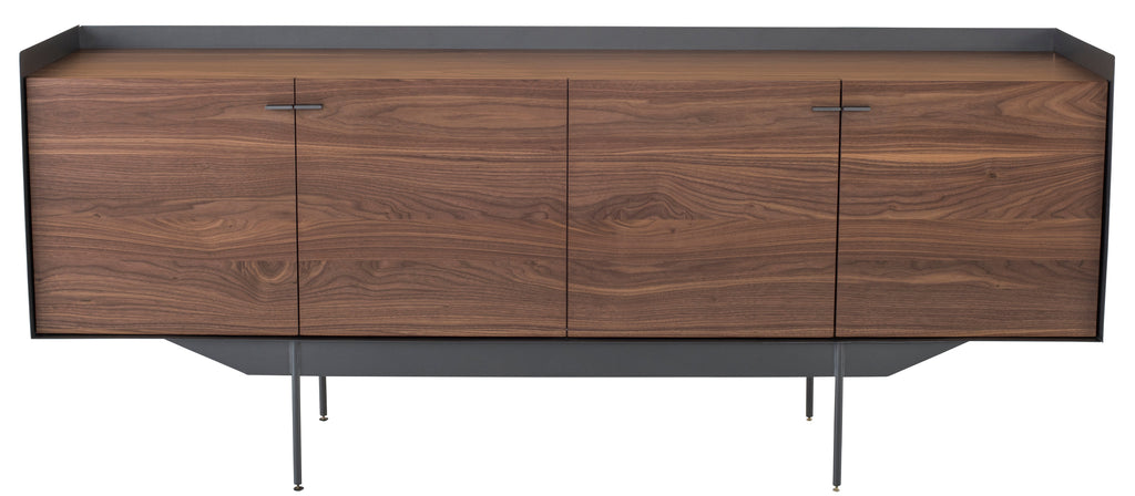 Egon Sideboard Cabinet - Walnut with Matte Bronze Base