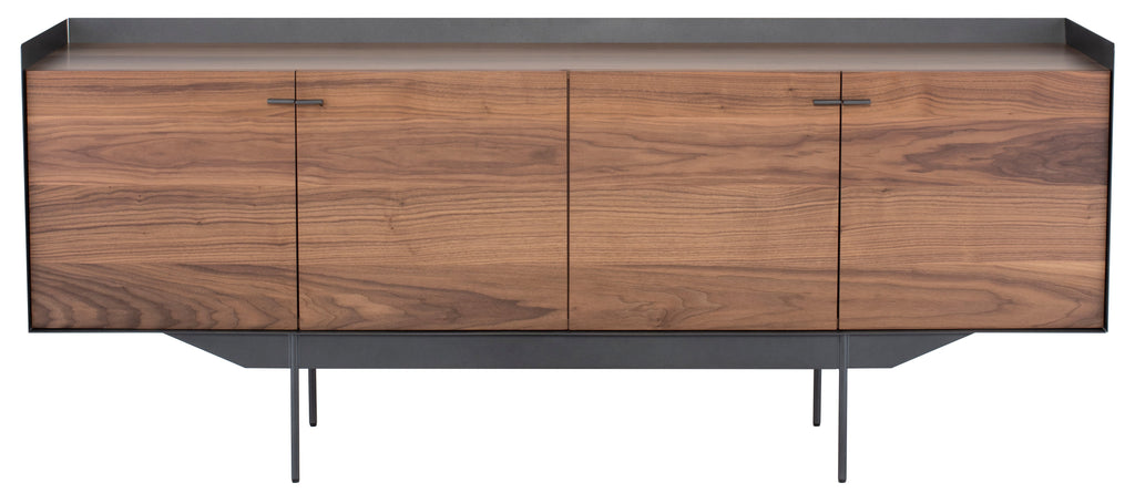 Egon Sideboard Cabinet - Walnut with Titanium Steel Base