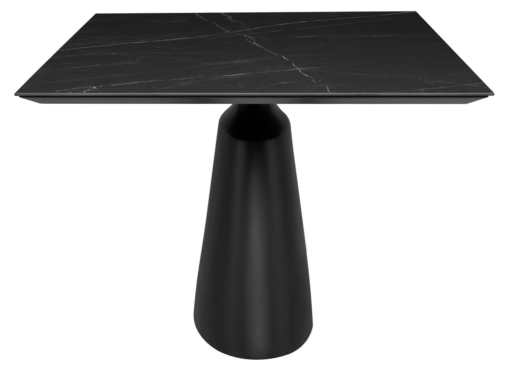 Taji Dining Table - Black with Black Base, Square