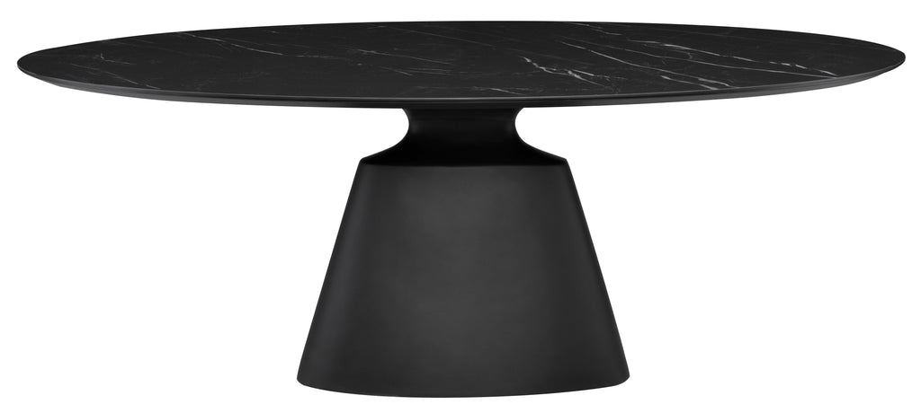 Taji Dining Table - Black with Black Base, Oval
