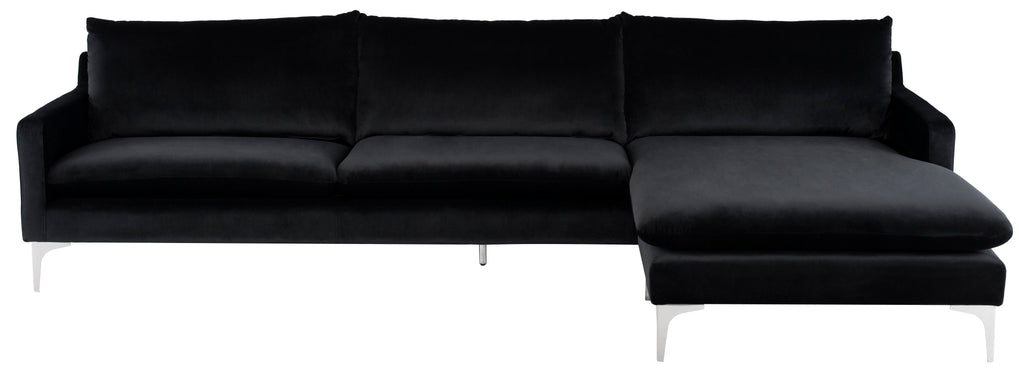 Anders Sectional Sofa - Black, 117.3in