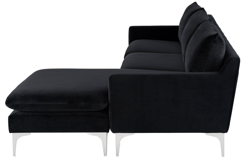 Anders Sectional Sofa - Black, 117.3in