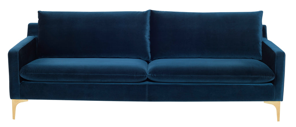 Anders Sofa - Midnight Blue with Brushed Gold Legs