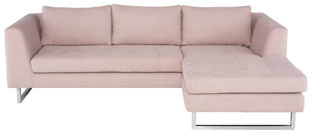 Matthew Sectional Sofa - Mauve with Stainless Legs