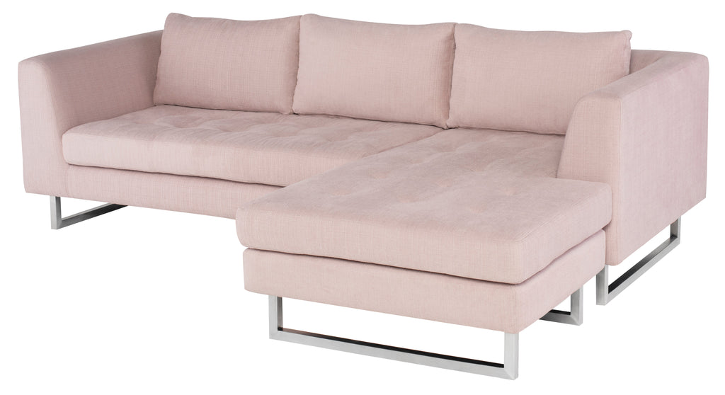 Matthew Sectional Sofa - Mauve with Stainless Legs