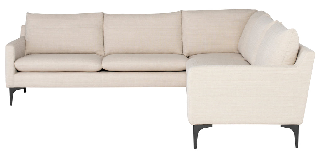 Anders Sectional Sofa - Sand with Matte Black Legs, 103.8in