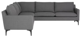 Anders Sectional Sofa - Slate Grey with Matte Black Legs, 103.8in