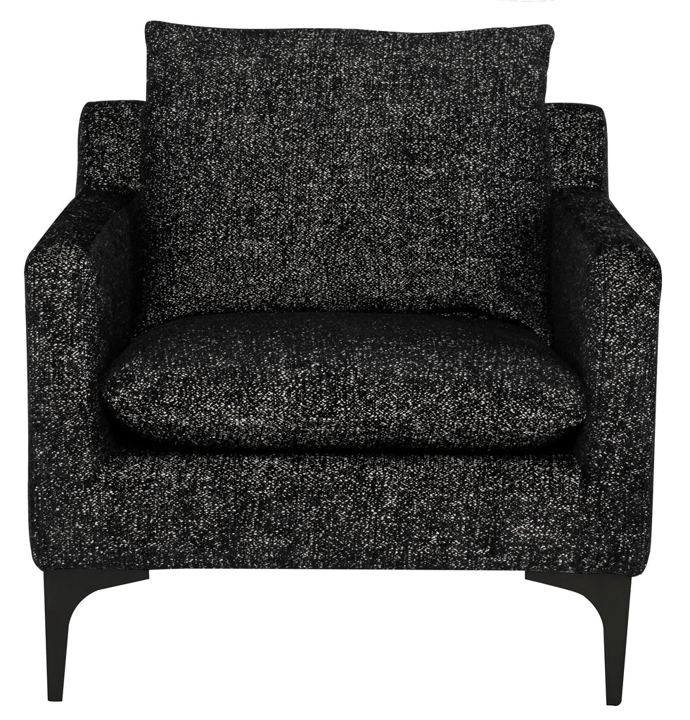 Anders Lounge Chair - Salt & Pepper with Matte Black Legs
