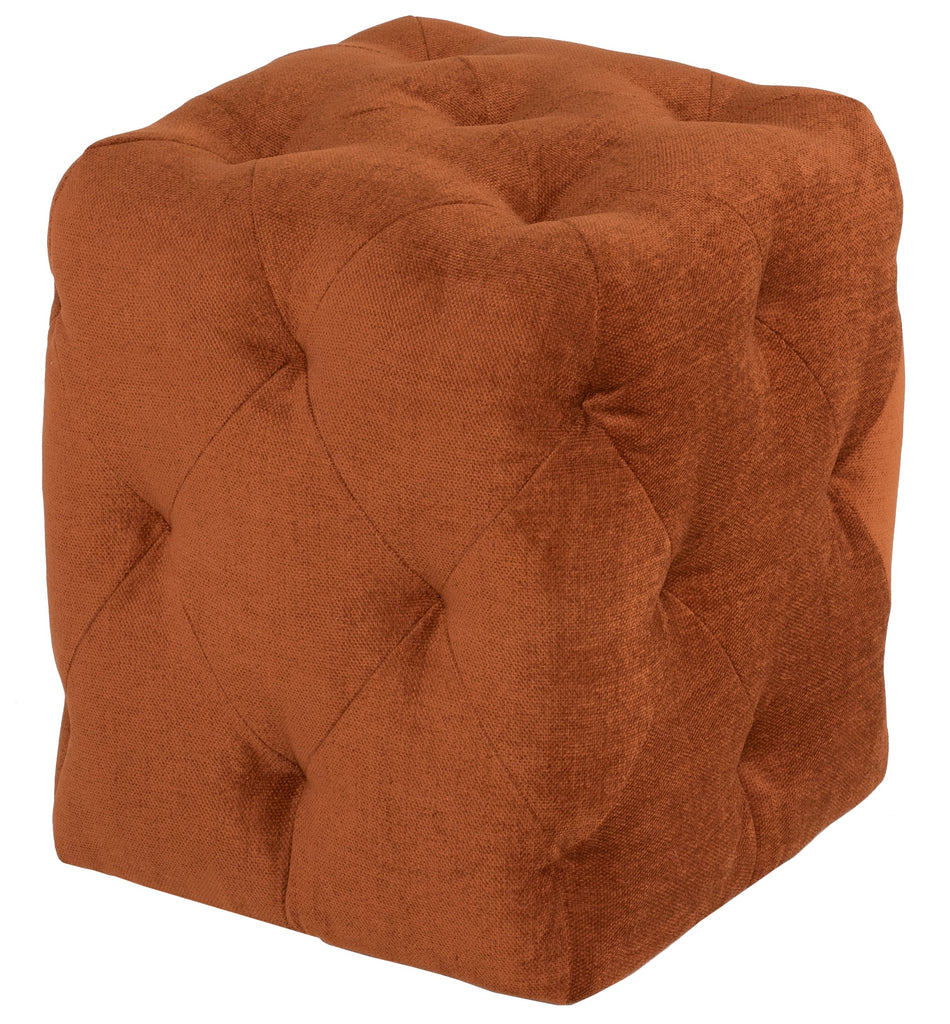 Tufty Ottoman - Terracotta, 15in