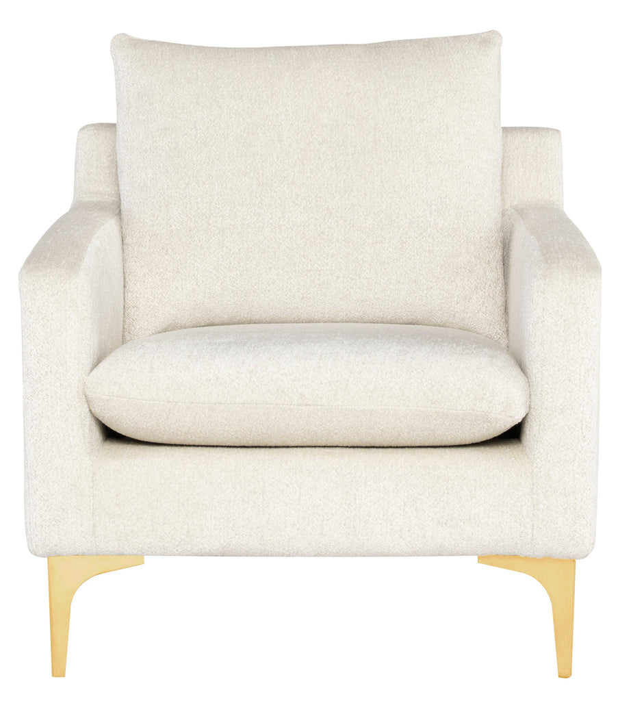 Anders Lounge Chair - Coconut with Brushed Gold Legs