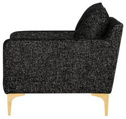 Anders Lounge Chair - Salt & Pepper with Brushed Gold Legs