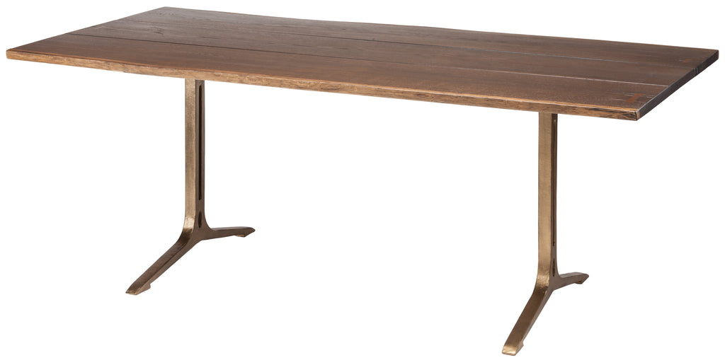 Samara Dining Table - Seared with Bronze Cast Iron Legs