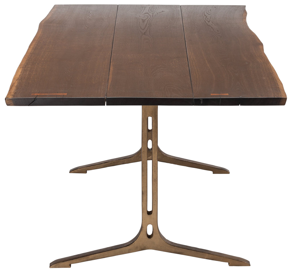 Samara Dining Table - Seared with Bronze Cast Iron Legs