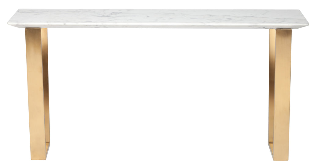 Catrine Console Table - White with Brushed Gold Legs